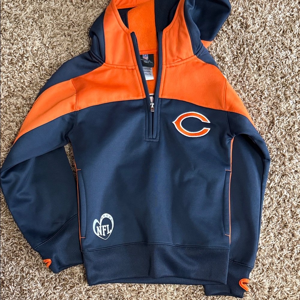 Kids Chicago Bears Navy and Orange Hoodie